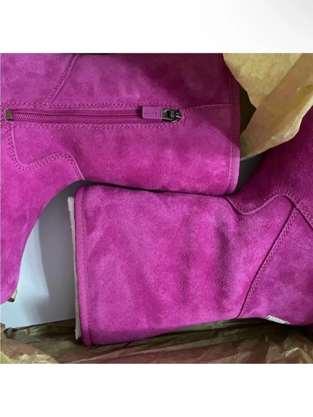 UGG | Lil Sunshine Boots Girls Size 13 Pink Side Zip Slip On Sheepskin